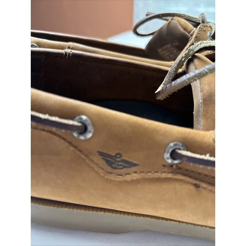 DOCKERS Leather Boat Deck Shoes Mens 10.5M Brown TopSiders90-1443 Castaway